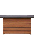 Lloyd Flanders Teak Outdoor Fire Table with Faux Concrete Top