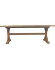 Lloyd Flanders Teak Rectangular Trestle Base Outdoor Dining Table