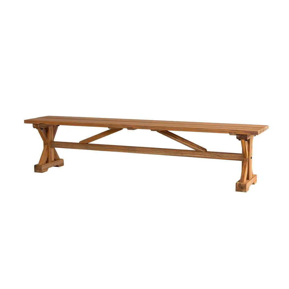 Lloyd Flanders Teak Brown Outdoor Dining Bench