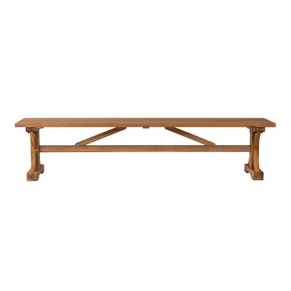 Lloyd Flanders Teak Brown Outdoor Dining Bench