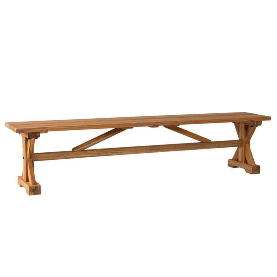 Lloyd Flanders Teak Brown Outdoor Dining Bench
