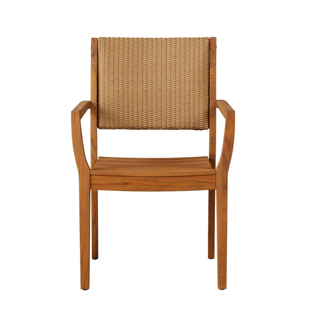 Loom Loom Back Teak Outdoor Dining Armchair