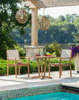Lloyd Flanders Loom Loom Back Teak Outdoor Dining Armchair