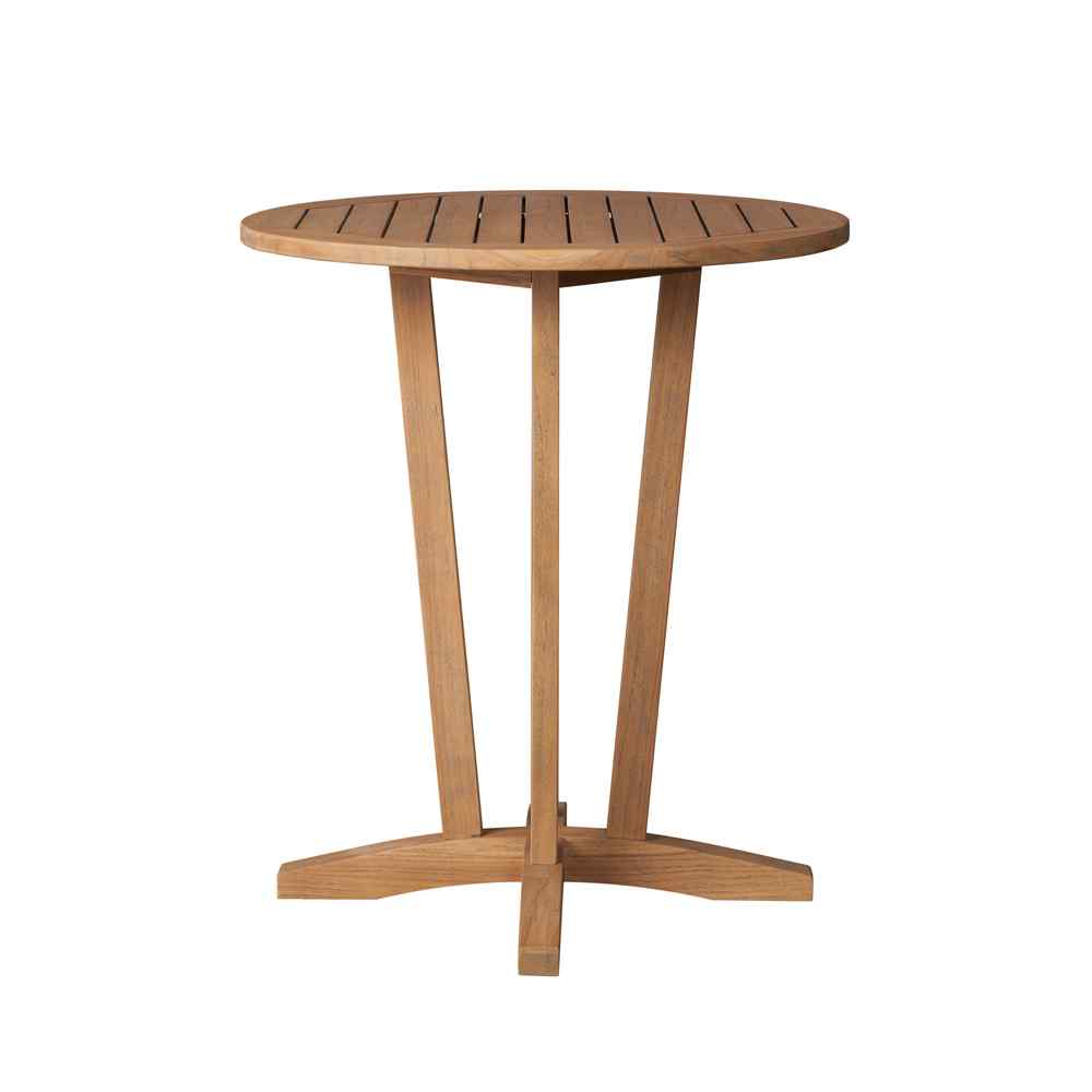 Lloyd Flanders Teak Round Outdoor Bar Table