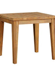Lloyd Flanders Teak Square Tapered Leg Outdoor End Table