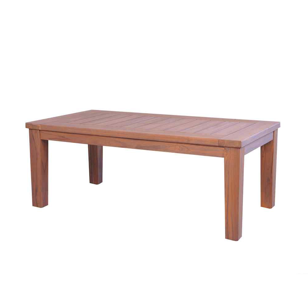 Lloyd Flanders Teak Rectangular Tapered Leg Outdoor Cocktail Table