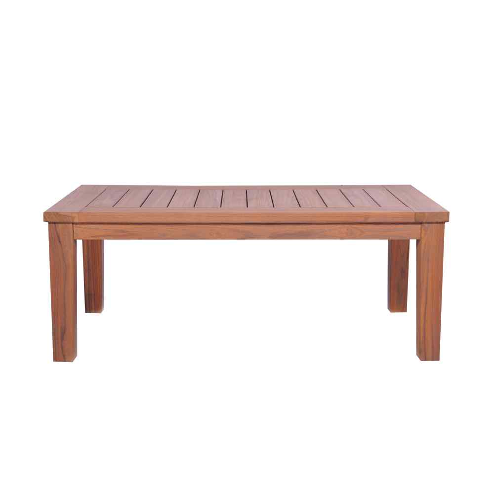 Lloyd Flanders Teak Rectangular Tapered Leg Outdoor Cocktail Table