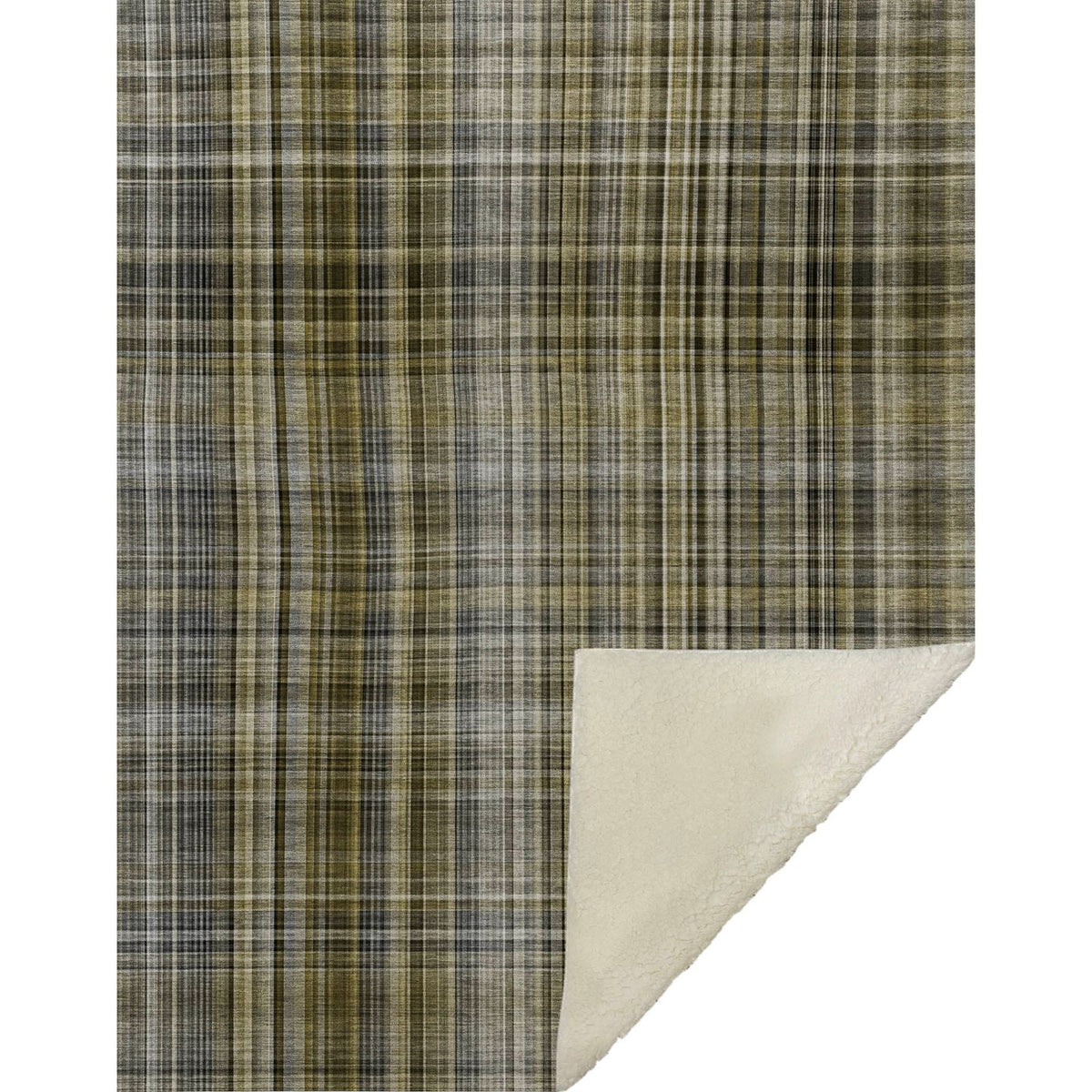 Plaid Brown Washable Indoor-Outdoor Rug