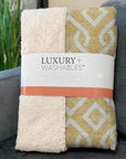 Offset Stripes Gold Washable Indoor-Outdoor Rug