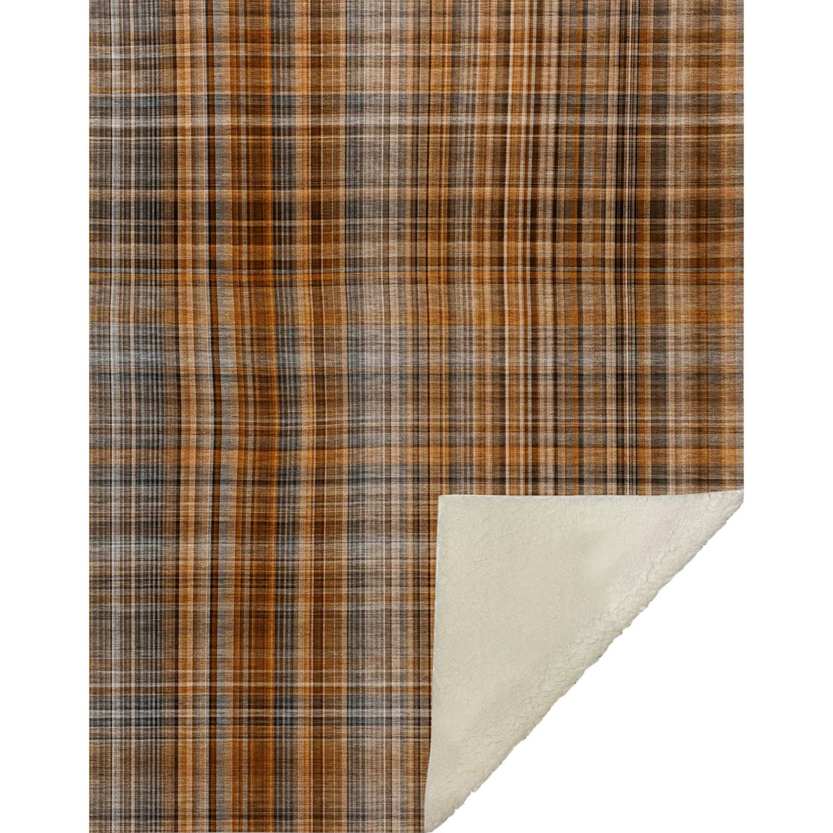 Plaid Terracotta Washable Indoor-Outdoor Rug