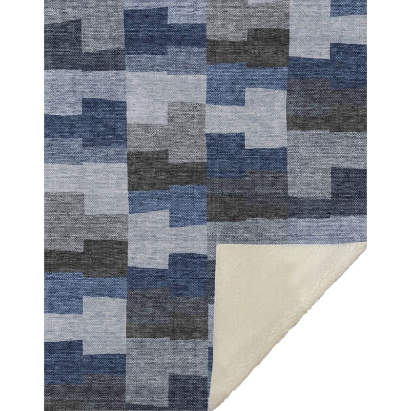 Flowing Harmony Blue Washable Indoor-Outdoor Rug