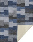 Flowing Harmony Blue Washable Indoor-Outdoor Rug