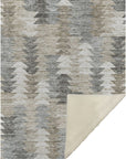 Angled Checks Taupe Washable Indoor-Outdoor Rug