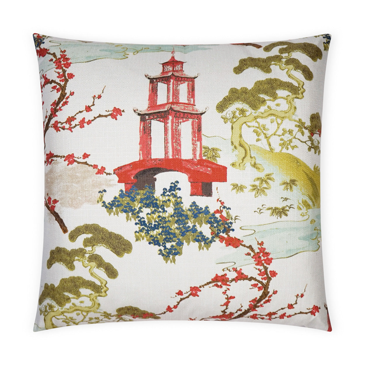 D.V. Kap Sakura Coral Multi Color Throw Pillow With Insert