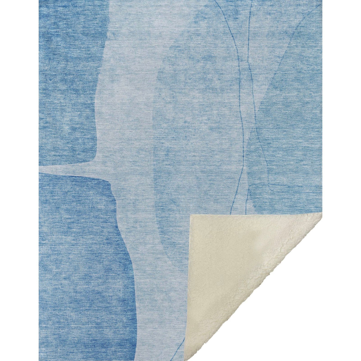 Modern Blue Washable Indoor-Outdoor Rug