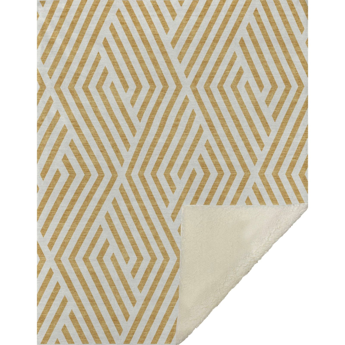 Geometric Gold Washable Indoor-Outdoor Rug
