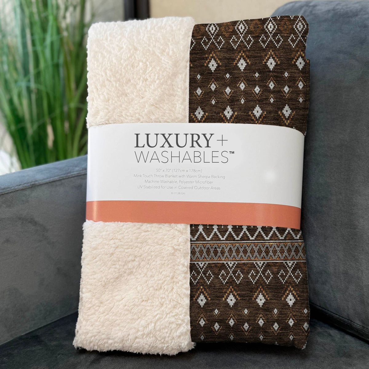 Lazy Rivers Chocolate Washable Indoor-Outdoor Rug