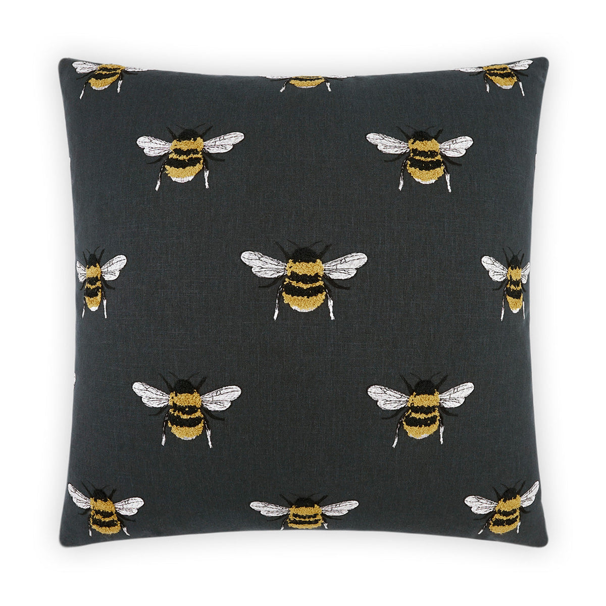 D.V. Kap Busy Bee Charcoal Black Throw Pillow With Insert