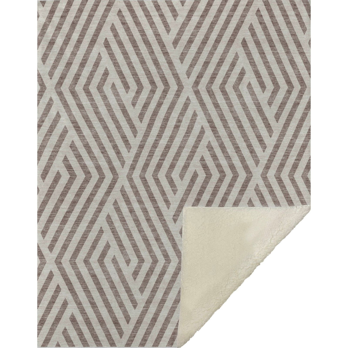 Geometric Taupe Washable Indoor-Outdoor Rug