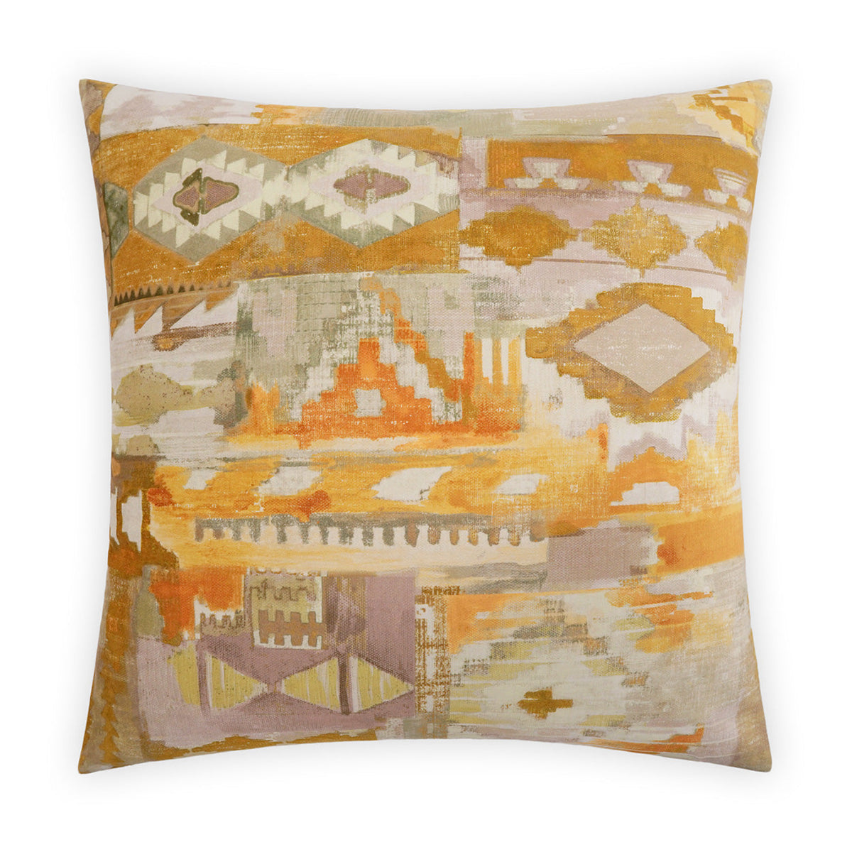 D.V. Kap Tiuatan Yellow Throw Pillow With Insert