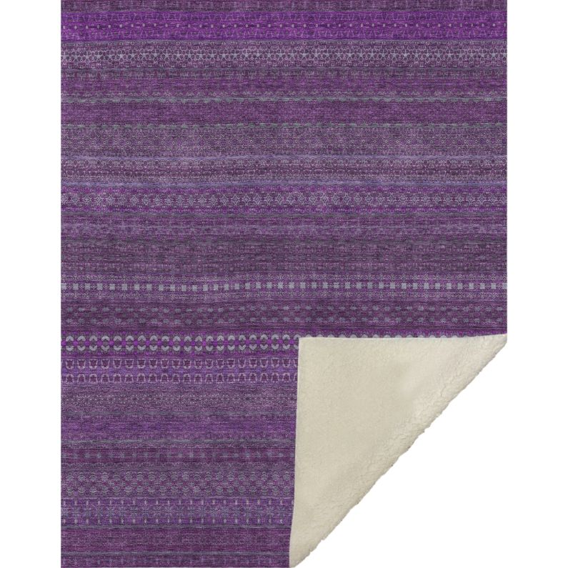 Stripes Eggplant Washable Indoor-Outdoor Rug