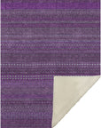 Stripes Eggplant Washable Indoor-Outdoor Rug