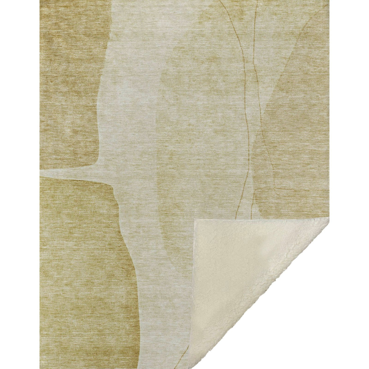 Modern Gold Washable Indoor-Outdoor Rug