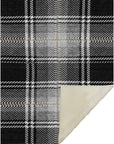 Spiral Whispers Black Washable Indoor-Outdoor Rug