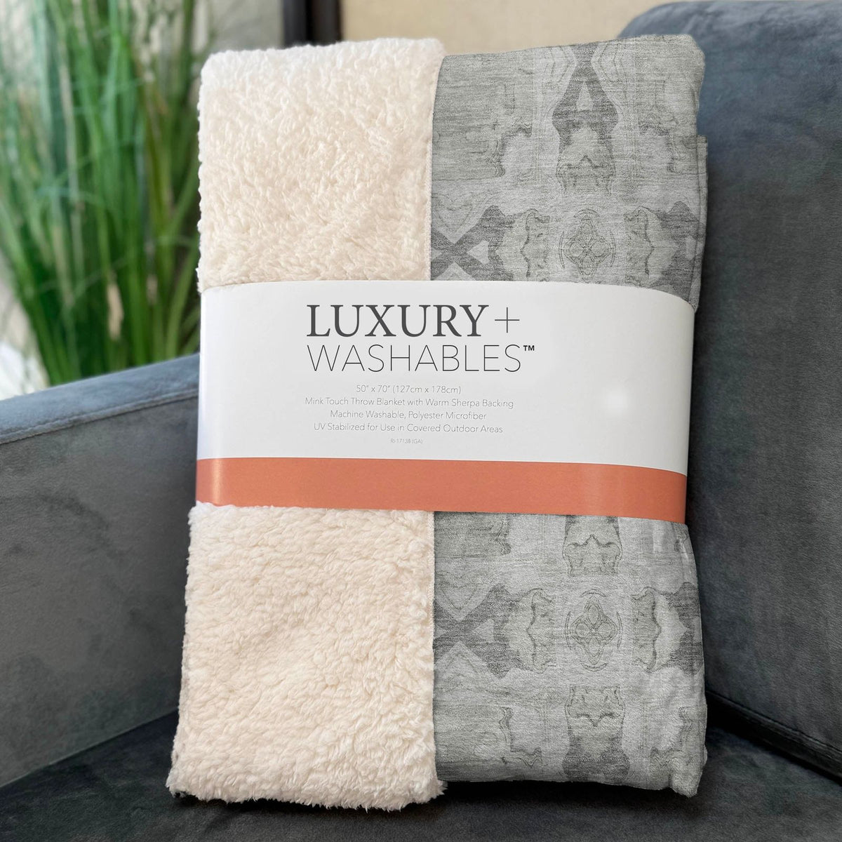 Panel Ivory Washable Indoor-Outdoor Rug