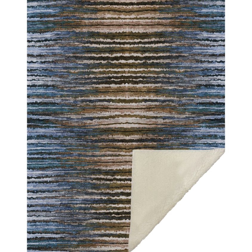 Pixel Weave Blue Washable Indoor-Outdoor Rug