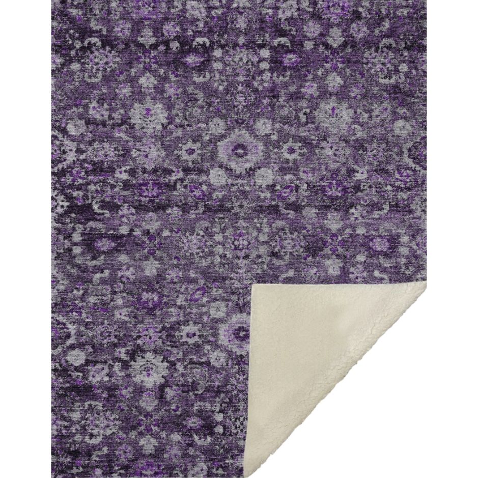 Ocean Ripples Purple Washable Indoor-Outdoor Rug