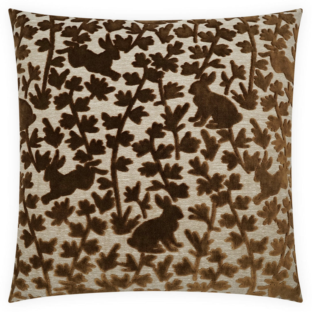 D.V. Kap Luv Bunny Brown Throw Pillow