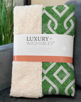 Offset Stripes Emerald Washable Indoor-Outdoor Rug