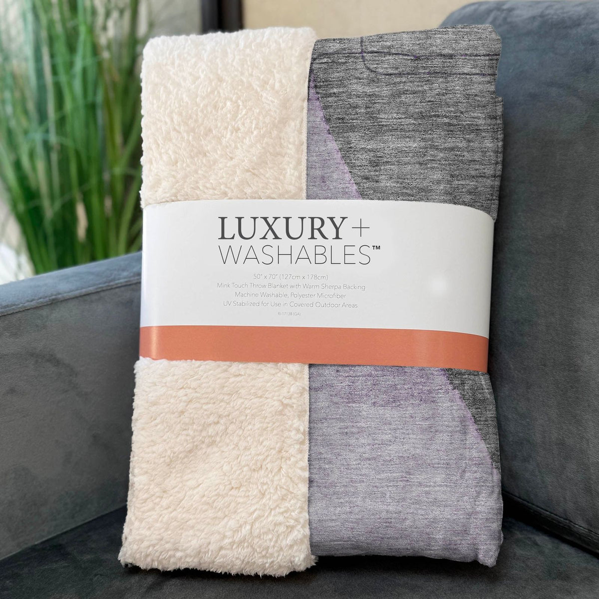 Modern Purple Washable Indoor-Outdoor Rug