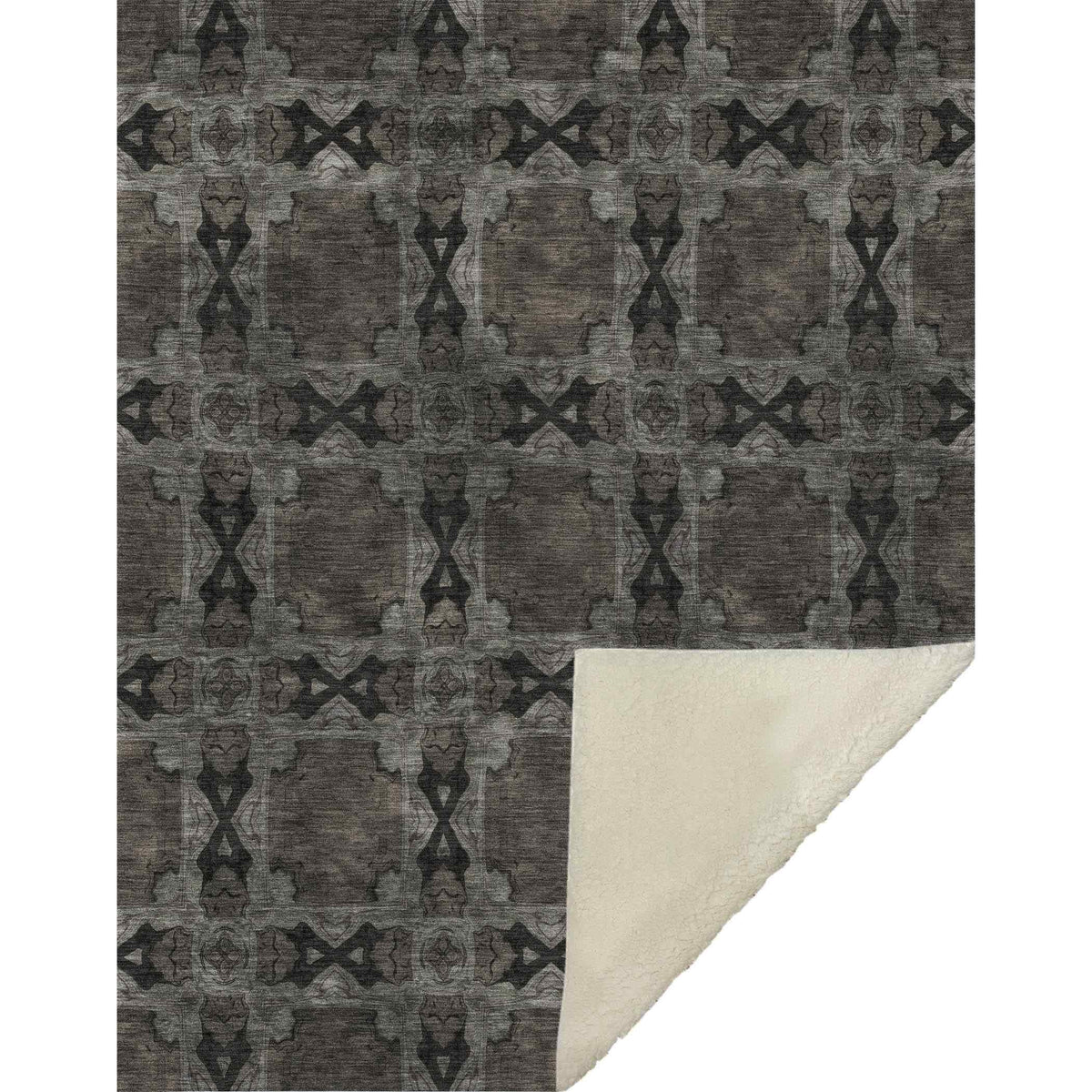 Panel Grey Washable Indoor-Outdoor Rug