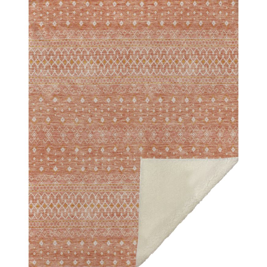 Boho Salmon Washable Indoor-Outdoor Rug