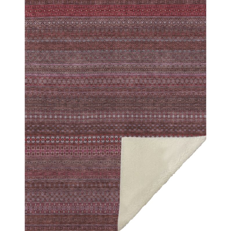 Stripes Red Washable Indoor-Outdoor Rug
