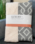 Offset Stripes Grey Washable Indoor-Outdoor Rug