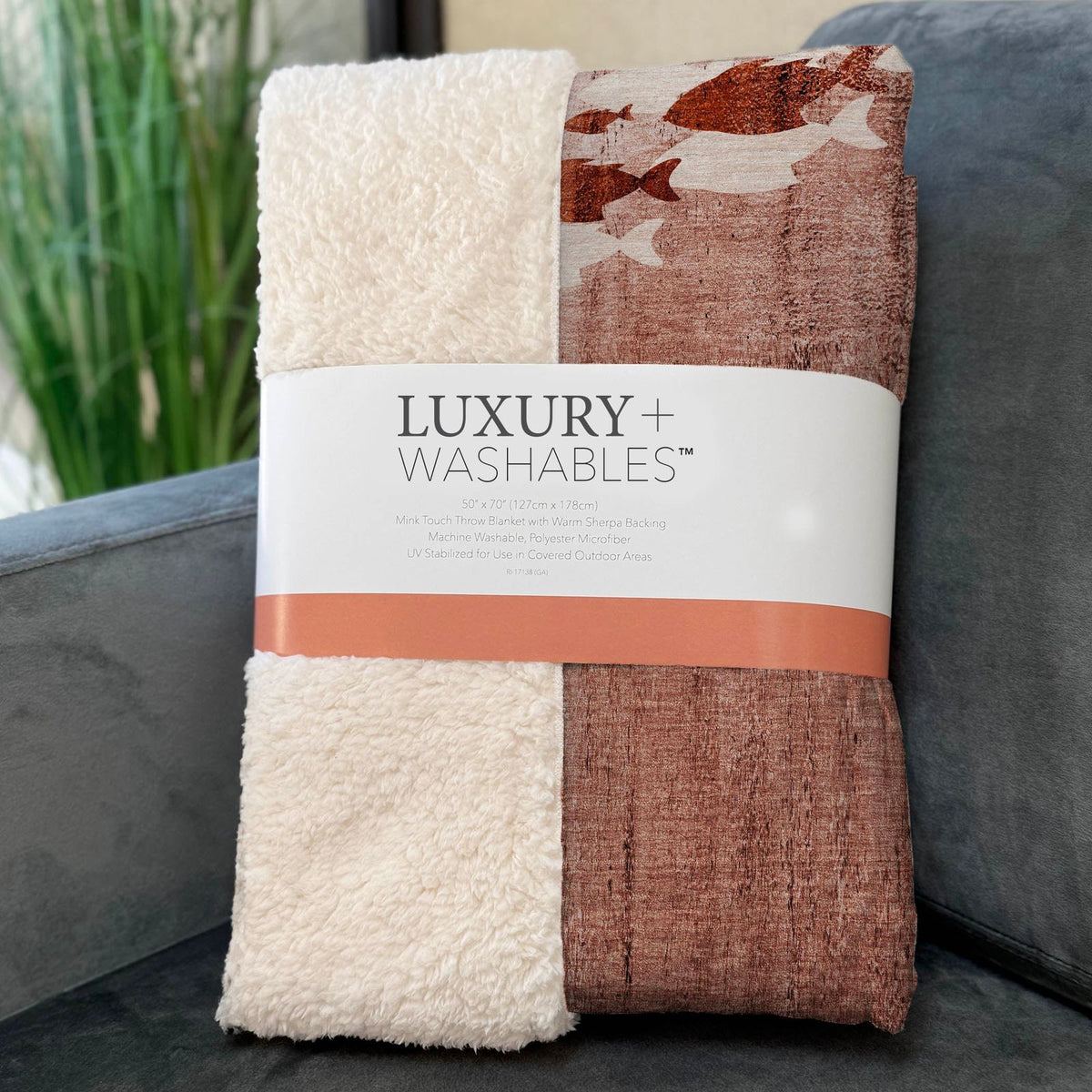 Nautical Terracotta Washable Indoor-Outdoor Rug