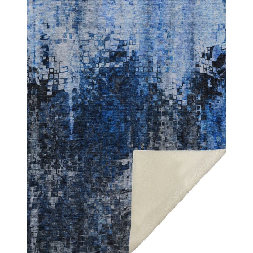 Dust Echo Blue Washable Indoor-Outdoor Rug