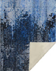 Dust Echo Blue Washable Indoor-Outdoor Rug