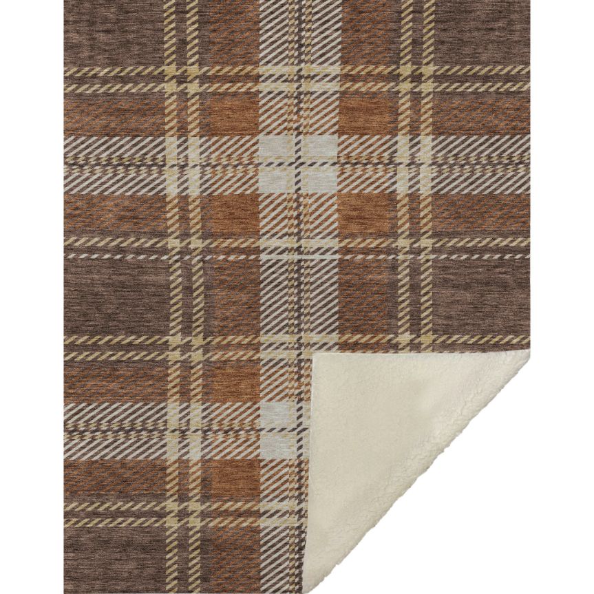 Spiral Whispers Chocolate Washable Indoor-Outdoor Rug