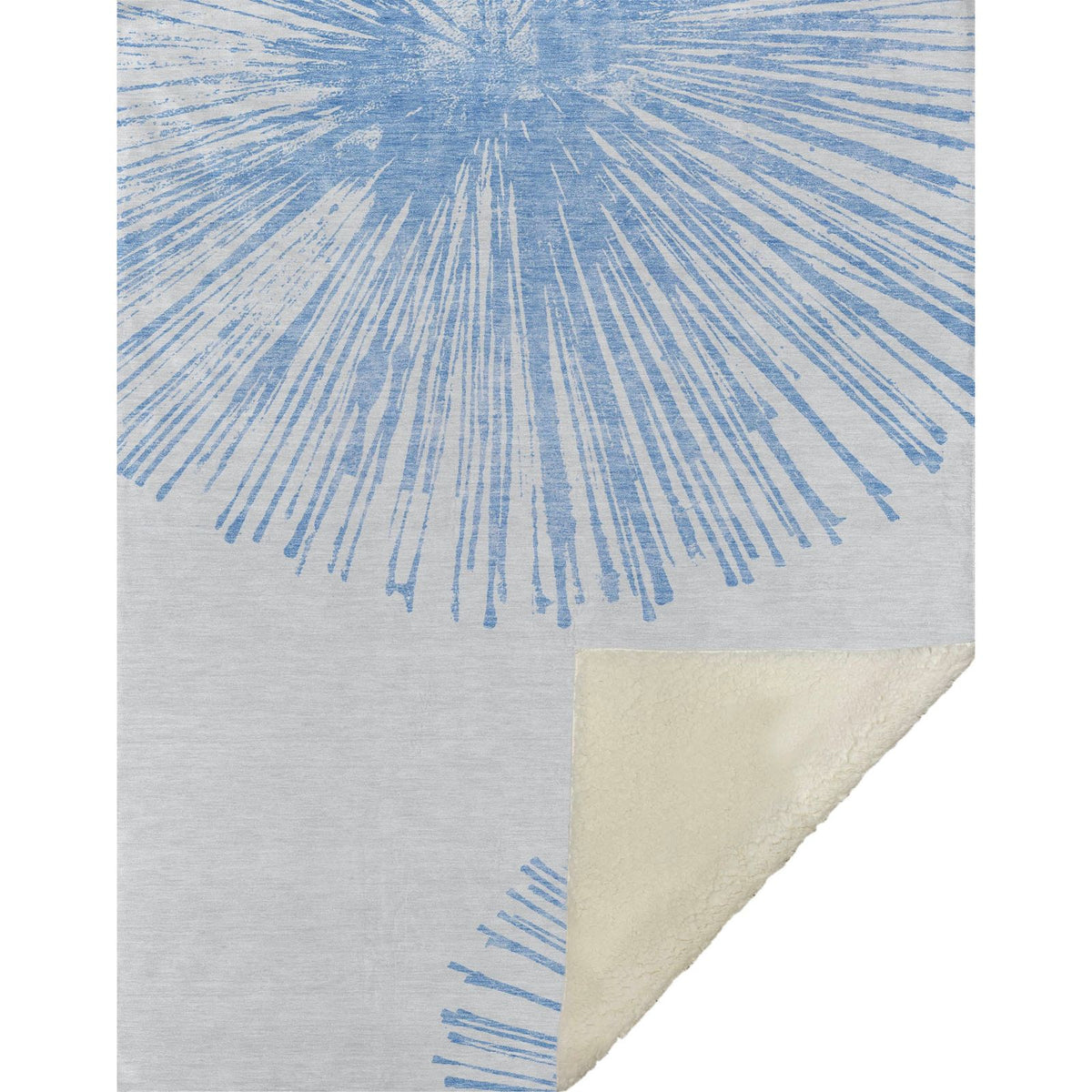 Circles Blue Washable Indoor-Outdoor Rug