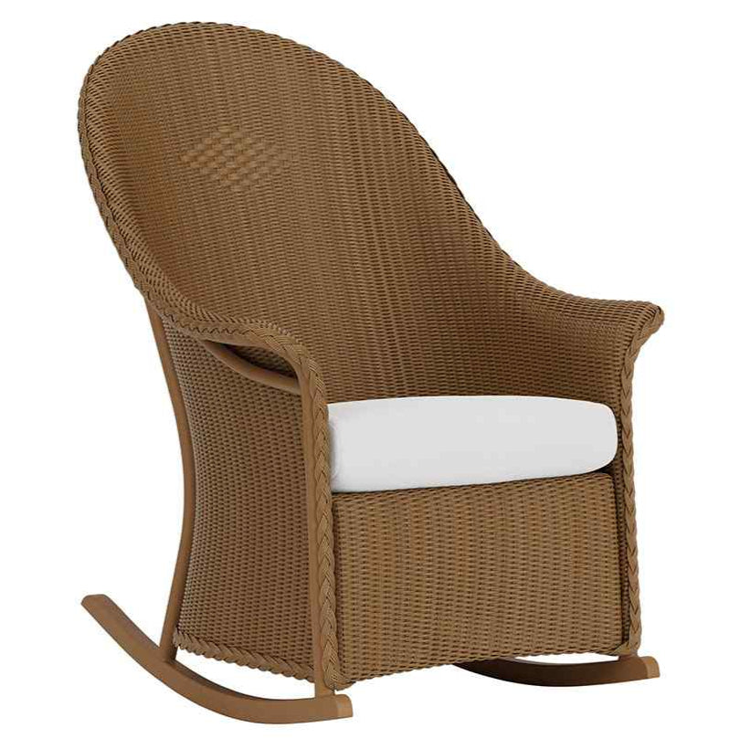 Lloyd Flanders Loom Wicker High Back Porch Outdoor Rocker