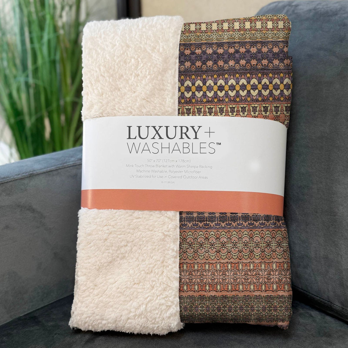 Stripes Paprika Washable Indoor-Outdoor Rug