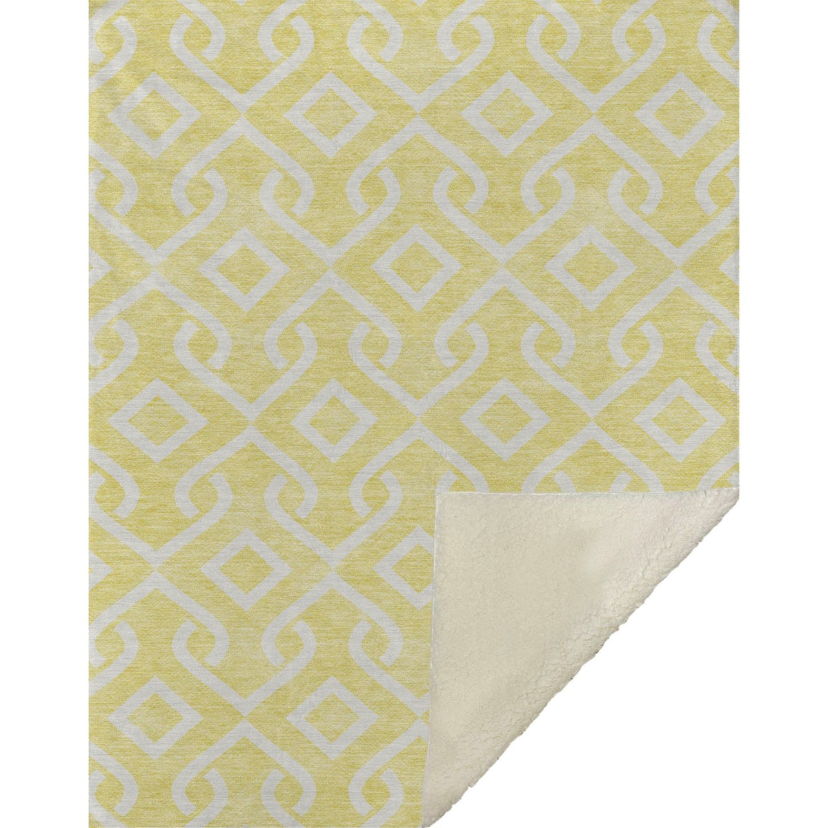 Offset Stripes Yellow Washable Indoor-Outdoor Rug