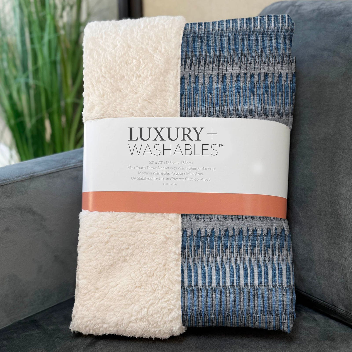 Hushed Blue Washable Indoor-Outdoor Rug