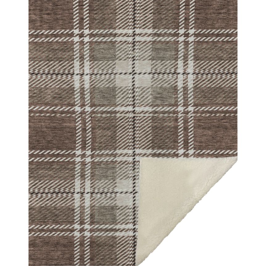 Spiral Whispers Brown Washable Indoor-Outdoor Rug