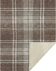 Spiral Whispers Brown Washable Indoor-Outdoor Rug