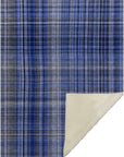 Plaid Blue Washable Indoor-Outdoor Rug